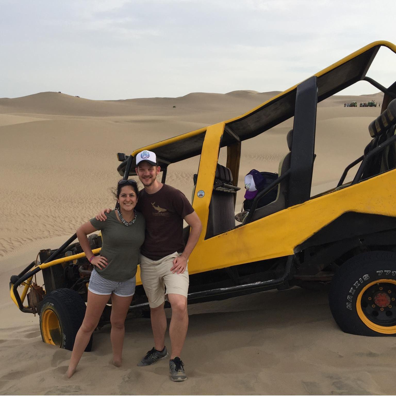 Riding the dunes in Ica, Peru: ten cuidado!