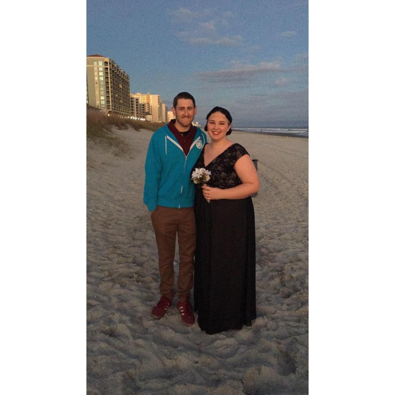 Celebrating my older sister's wedding at Myrtle Beach on Thanksgiving weekend!
