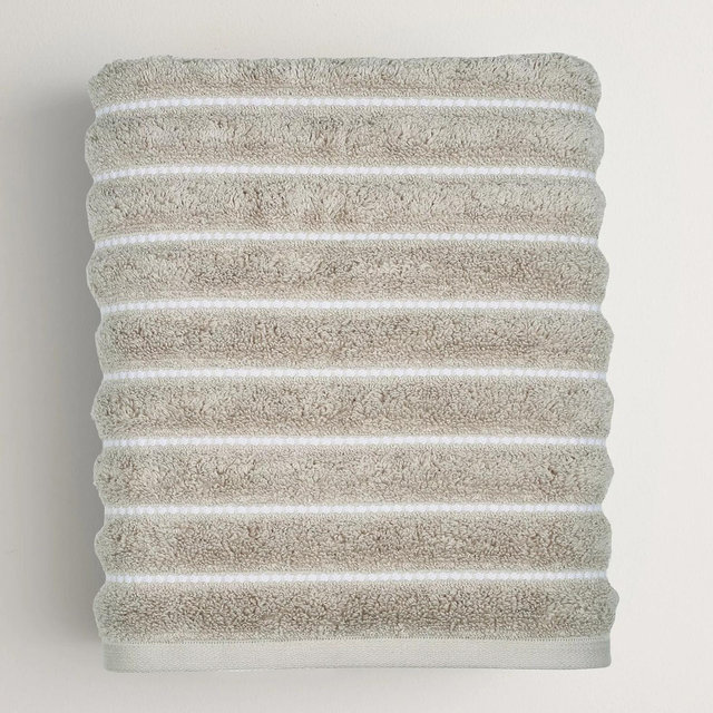Sonoma Goods For Life® Quick Dry Ribbed Cotton Bath Towel, Bath Sheet, Hand Towel or Washcloth - Oatmeal Weft, BATH SHEET