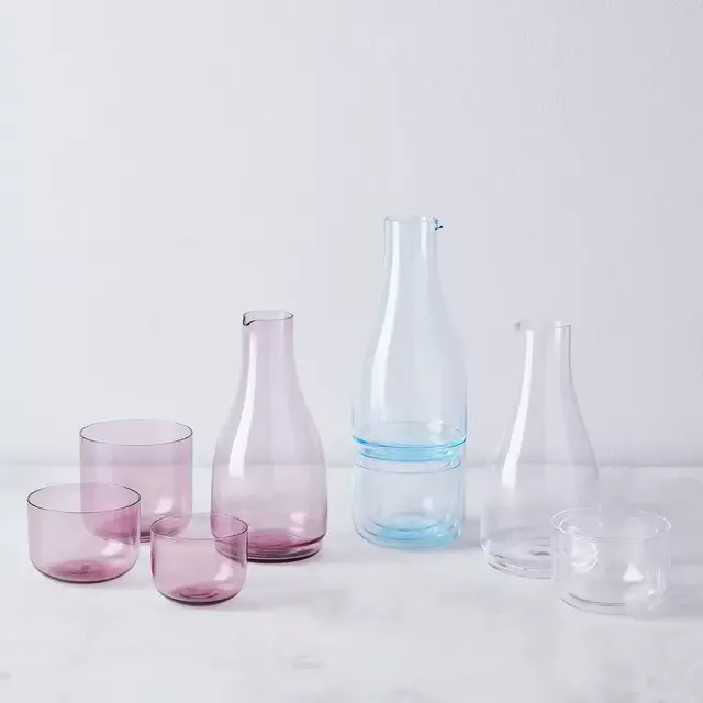 Hand Blown Glass Japanese nested sake- Small Glasses