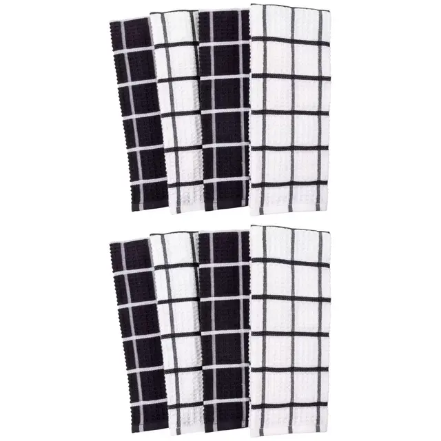 Simply Essential™ All Purpose Kitchen Towels in Black (Set of 8)