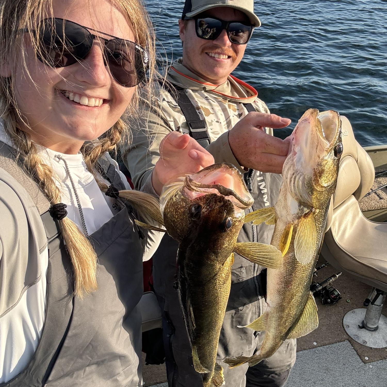 25in walleye caught same time!