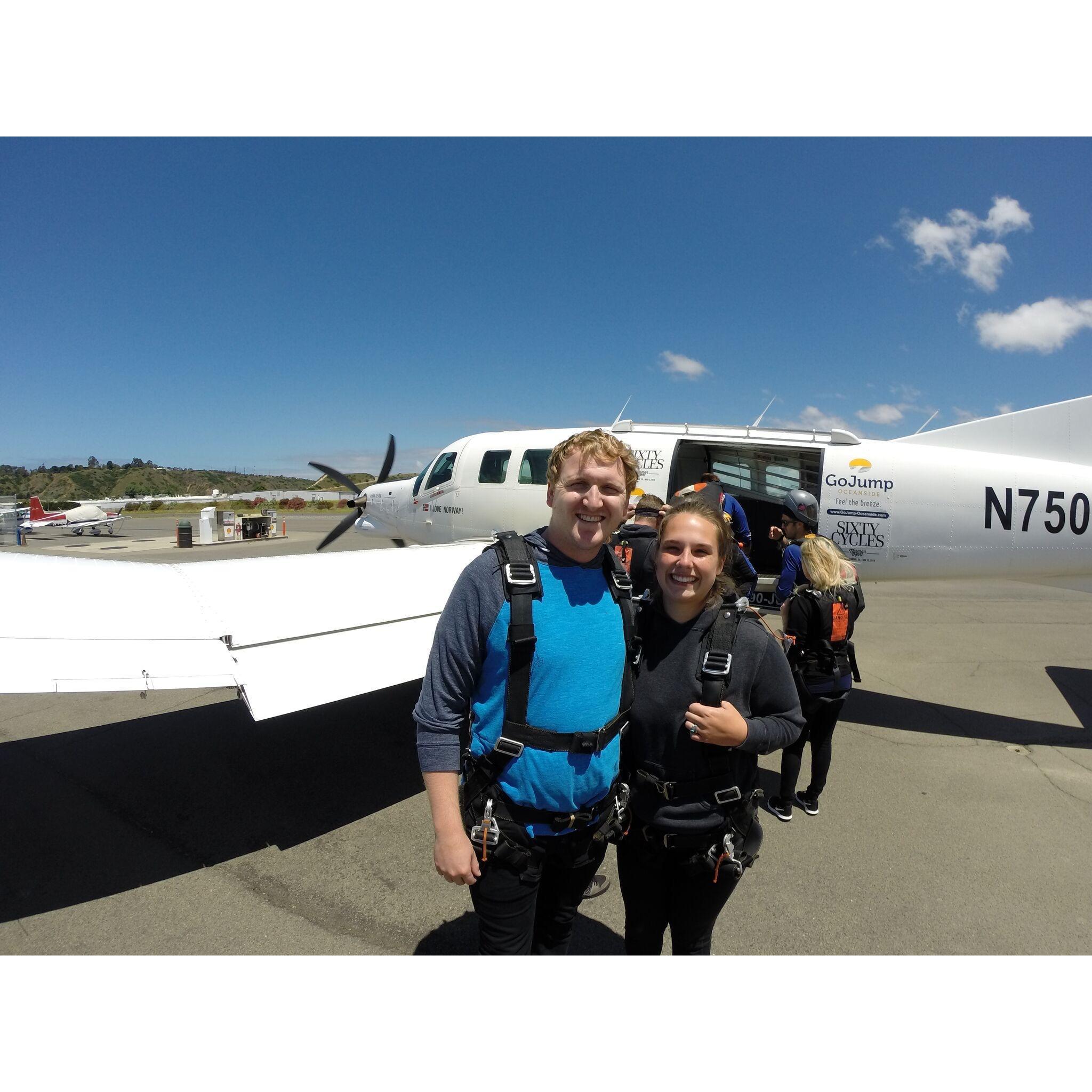 Our first, and definitely not our last sky diving experience!