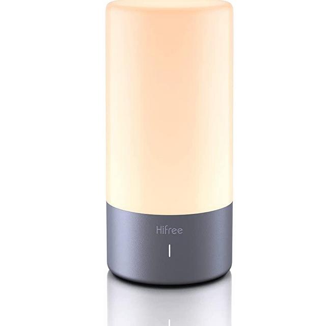 Hifree Table Lamp, Touch Sensor LED Bedside Lamp, Tunable Warm White Desk Lamp, RGB Color Changing Night Light, Dimmable Reading Lamps for Bedrooms(Grey)
