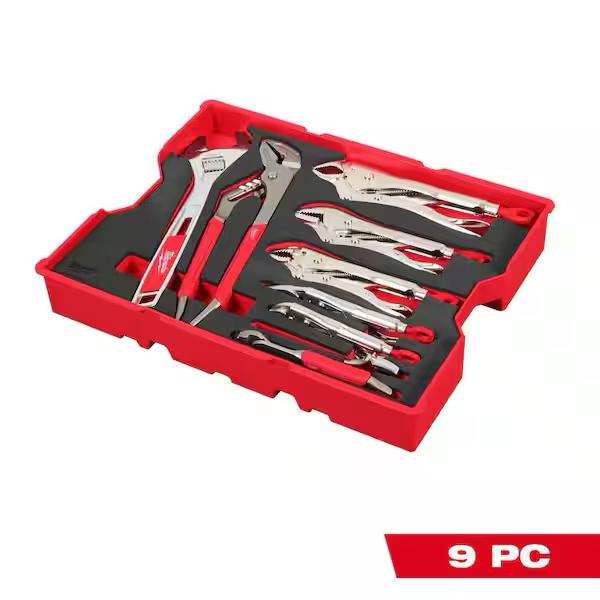 Milwaukee Pliers & Wrench Set with Tray for PACKOUT Drawers (9-Piece) 48-22-0160