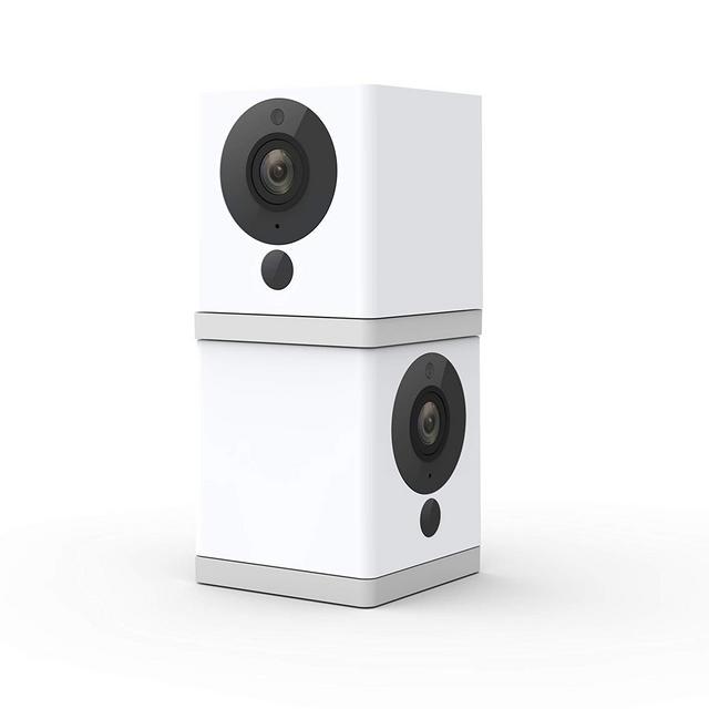 Wyze Cam 1080p HD Indoor Wireless Smart Home Camera with Night Vision, 2-Way Audio, Works with Alexa & the Google Assistant (Pack of 2), White - WYZEC2X2