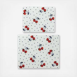 Vintage Cherry Dot 2-Piece Prep Board Set