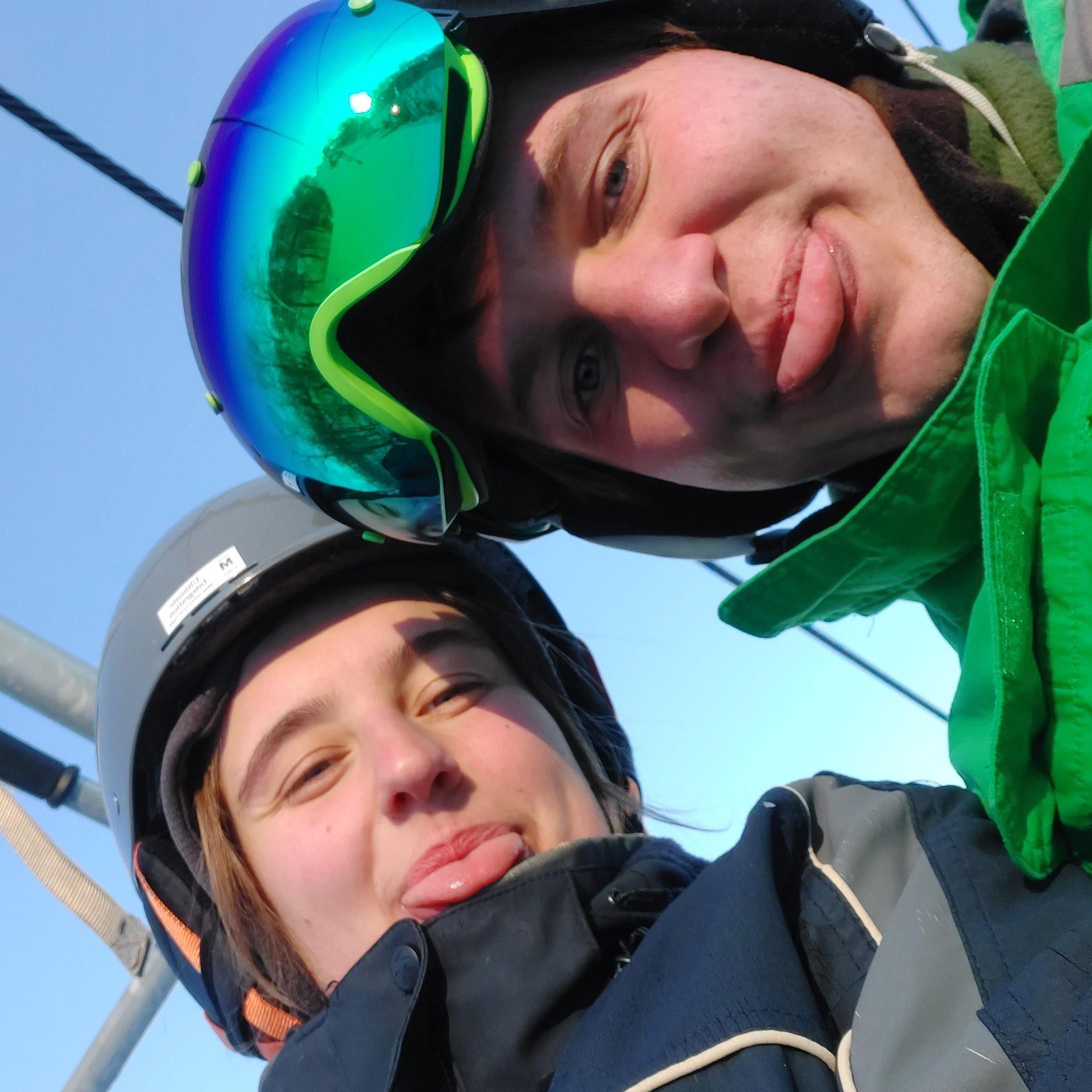 Cassie learning to ski