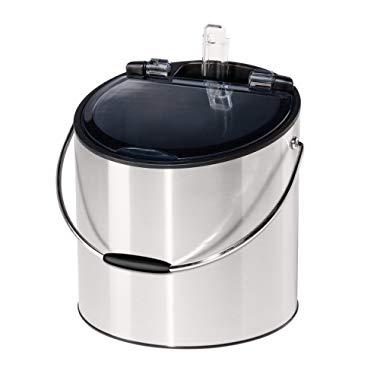 Oggi 7440 Stainless Steel Ice and Wine Bucket with Flip Top Lid and Ice Scoop, Holds 2 Bottles