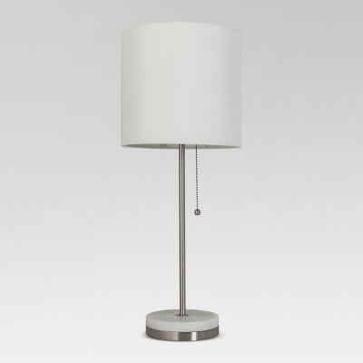 Hayes Marble Base Stick Lamp Pewter Includes Energy Efficient Light Bulb - Project 62