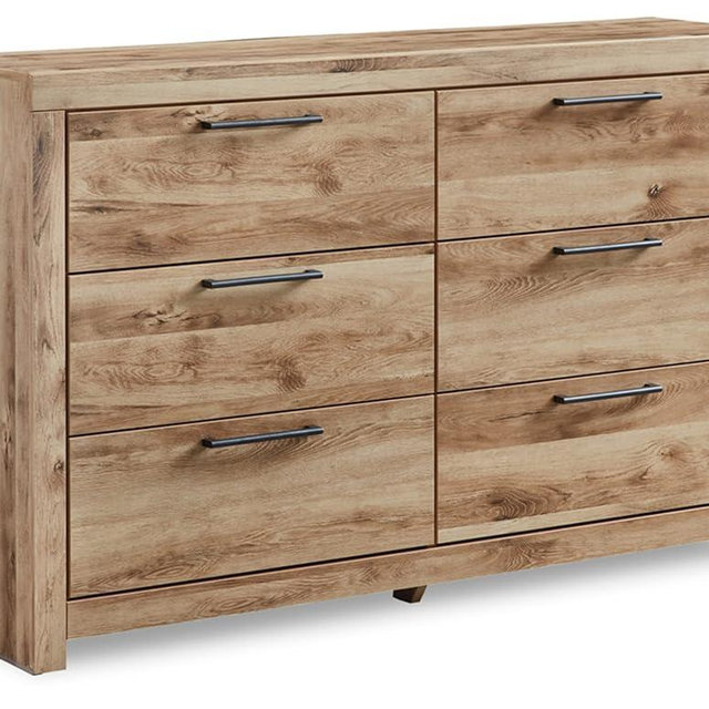Signature Design by Ashley Hyanna Mid-Century Modern 6 Drawer Dresser, Light Brown & Beige