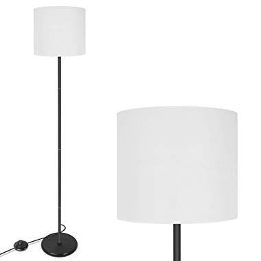 LED Floor Lamp Simple Design, Modern Standing Lamp with Hanging Lamp Shade, Bedroom & Living Room Stand Up LED Floor Lamp White(Without Bulb)