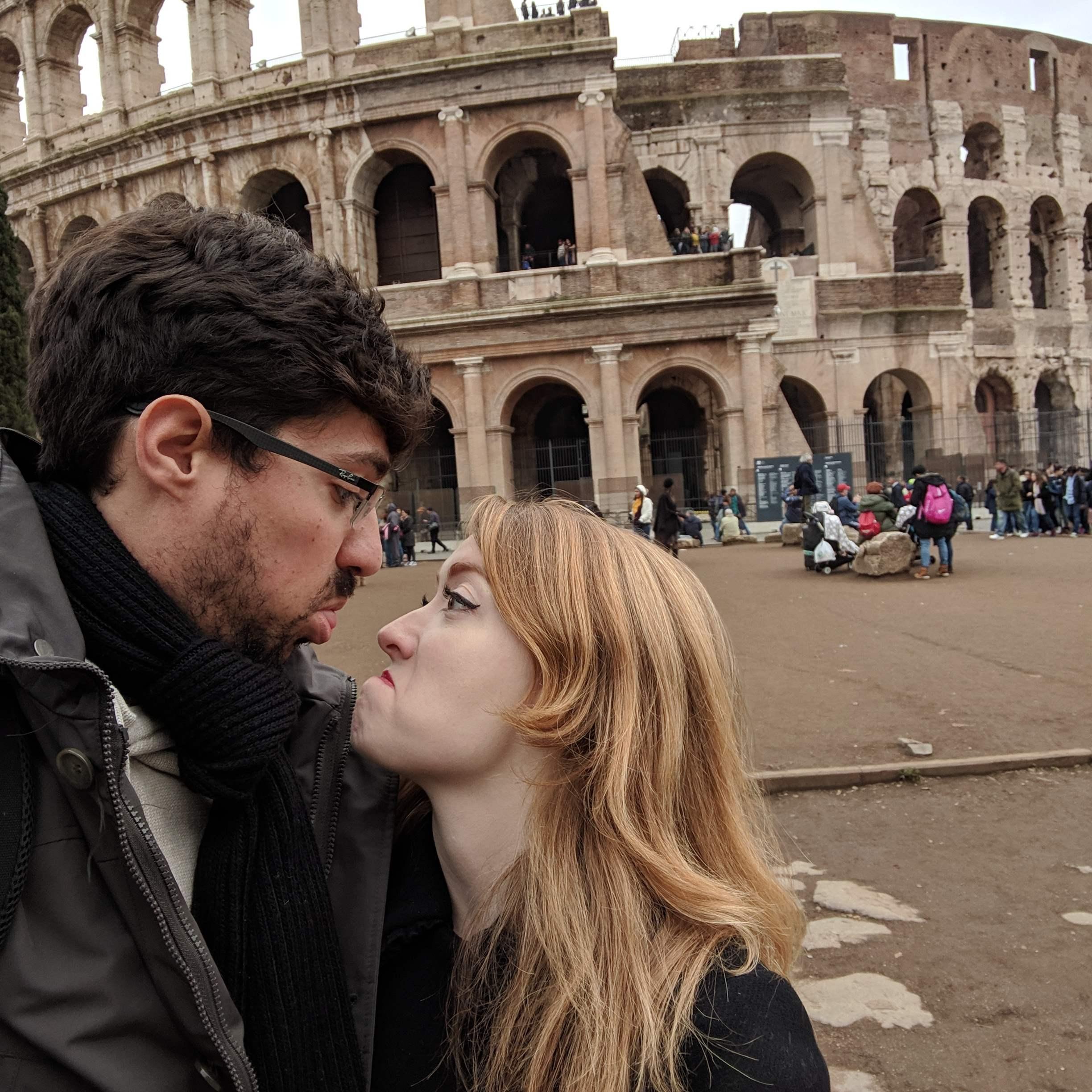 Our first trip to Italy together. Lots of gelato was consumed despite the cold weather.

Il nostro primo viaggio in Italia insieme. La gita porta la coppia a consumare enormi quantità di gelato.