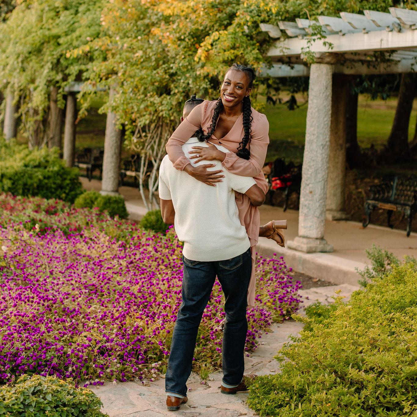 Engagement photo shoot featuring the future Mr. & Mrs. Walker. Bagged.