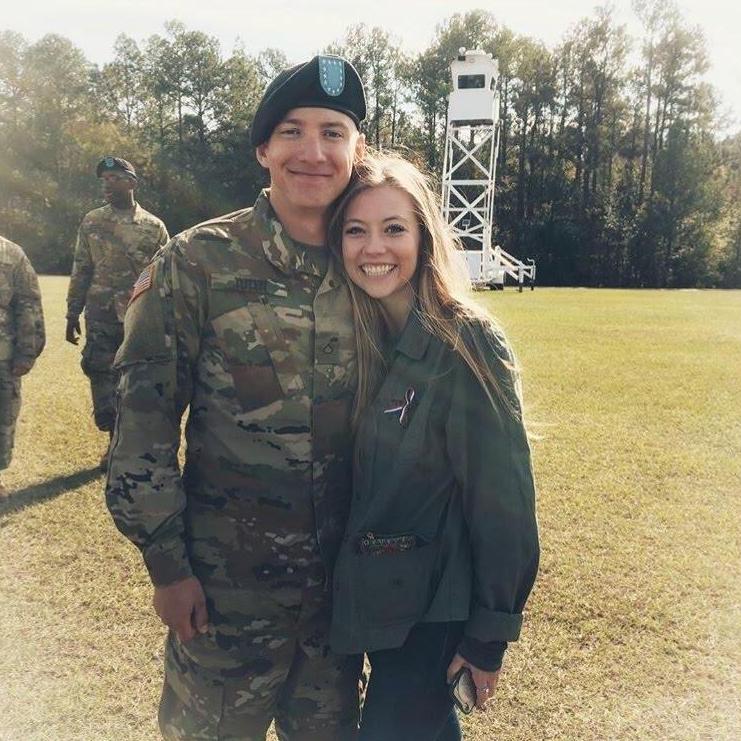 After fishing through a sea of people at basic graduation.