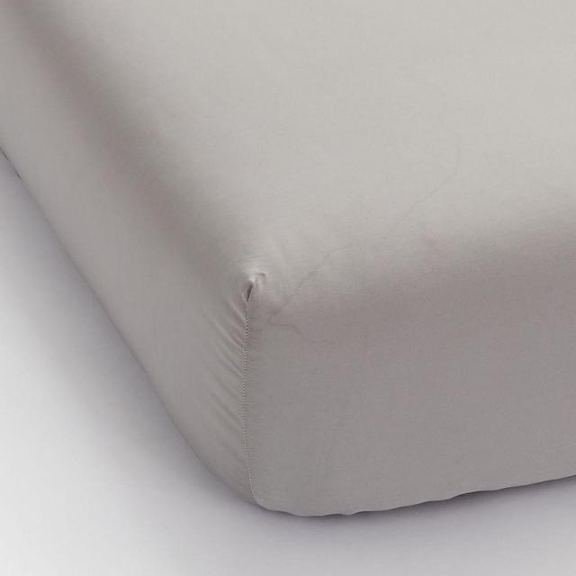 400-Thread-Count Organic Cotton Percale Fitted Sheet, King, Platinum