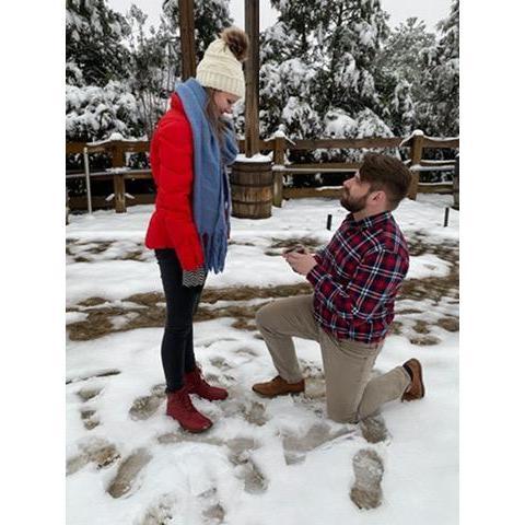 Feb. 13, 2021 - After a crazy day full of mishaps and unexpected turns amidst an ice storm, Chad proposed at Blue Mountain Brewery near Wintergreen. Thank you to Jake and Lauren for being there!