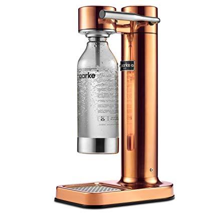 Aarke Carbonator II water stream (Edelstahl Gehäuse, Soda Sprudelwasser, inkl. PET-Flasche, kompatibel mit CO2 Sodastream Zylindern) Kupfer