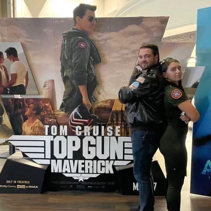 Watching the sequel TJ's favorite movie "Top Gun"