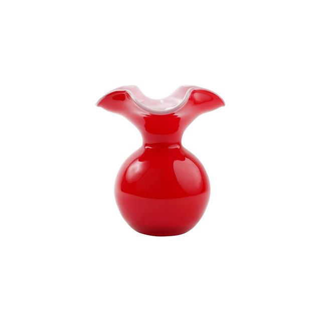 Vietri Hibiscus Glass Red Small Fluted Vase