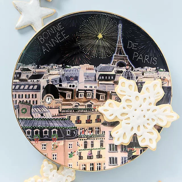 Holiday in the City Stoneware Dessert Plate