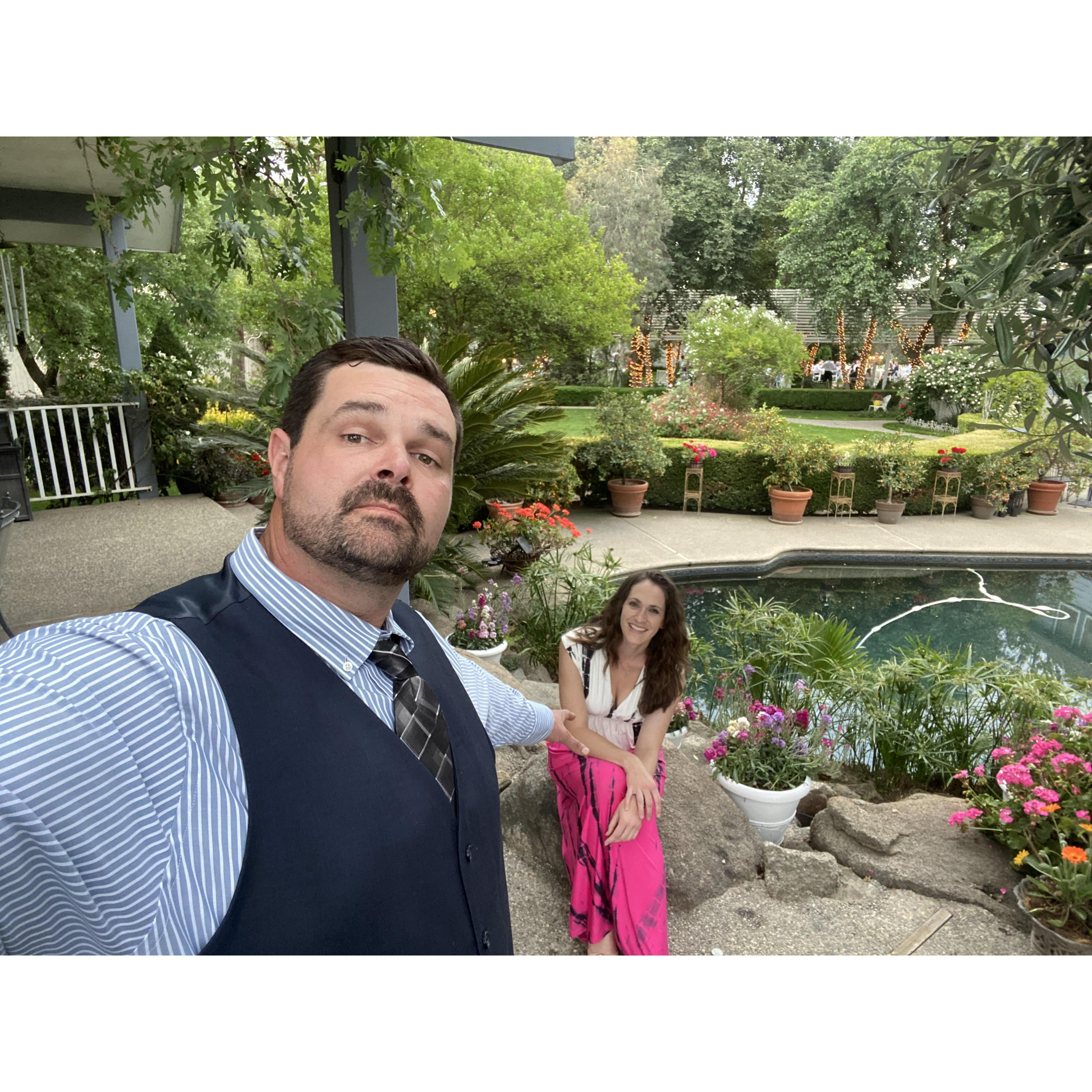 Got dressed up when Ryan officiated a wedding for a former student.