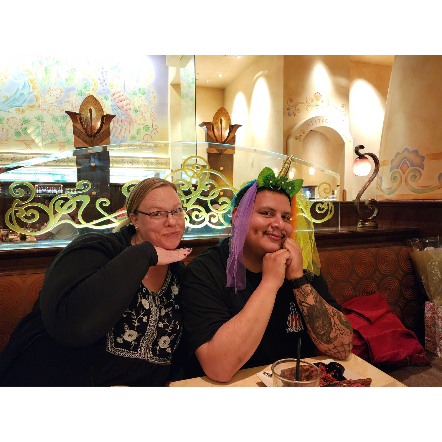 Becky and Manny celebrating Christina and Manny's birthdays