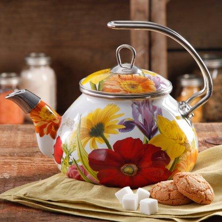 The Pioneer Woman Dazzling Dahlias Enamel on Steel 1-QT Mini Dutch