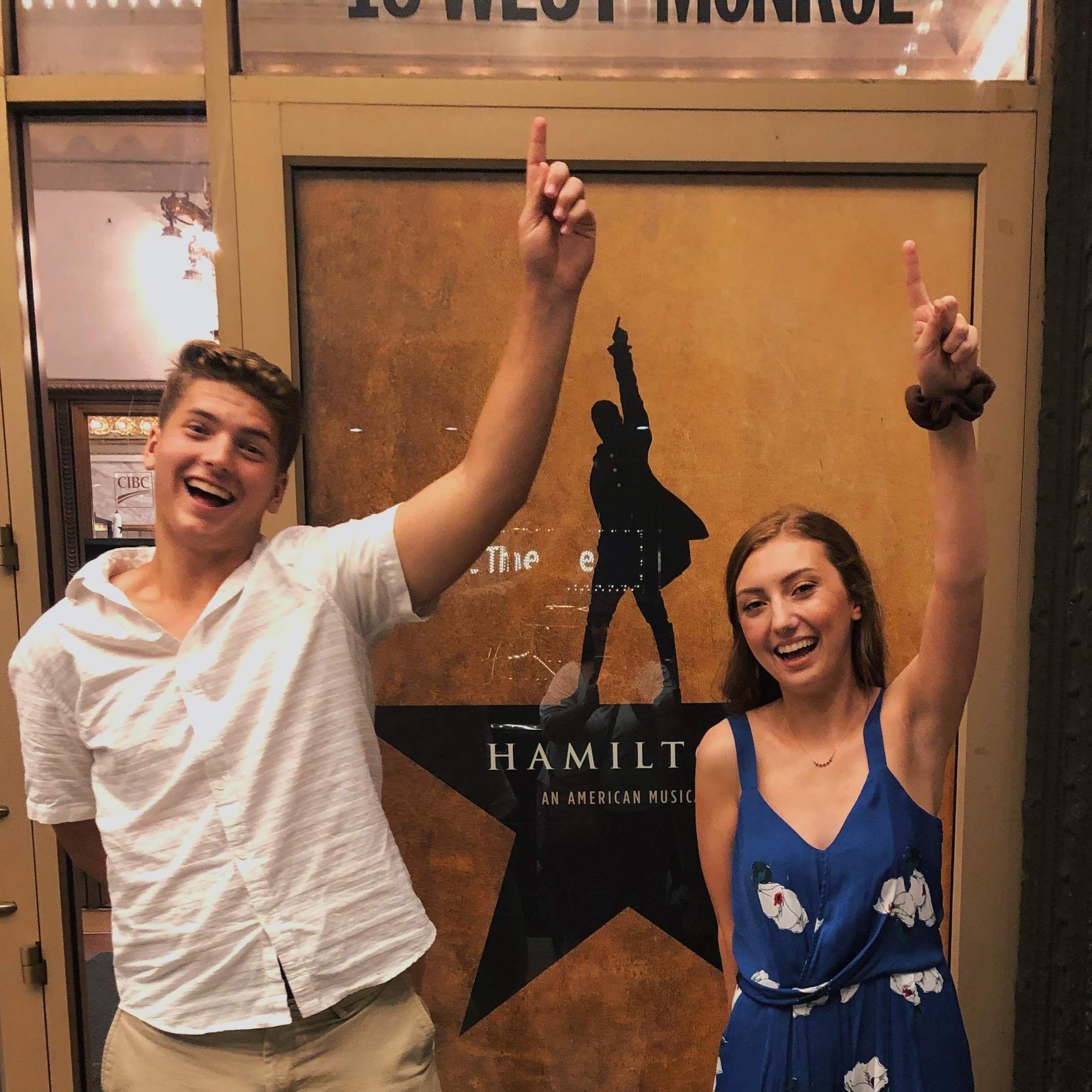 August 2019 - Mattias and his mom surprised musical loving Claire on a trip to Chicago with Hamilton tickets. She cried many times.