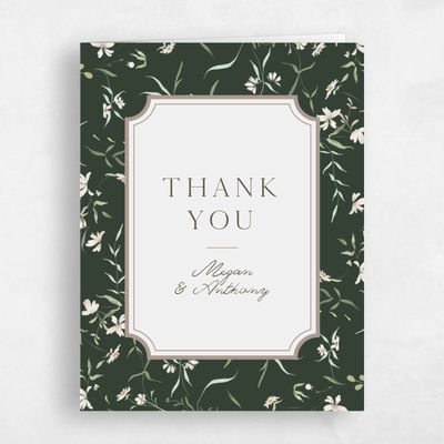 Green Floral Wedding Thank You - Vasara Portrait