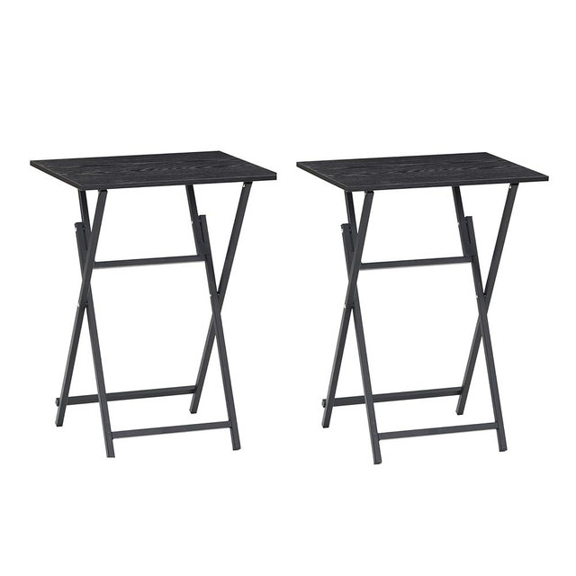 JOIN IRON Foldable TV Tray Portable Wooden Snack Table,No Installation Required, for Livingroom, Bedroom, Office, Tiny Desk,Set of 2, 2 Pack.