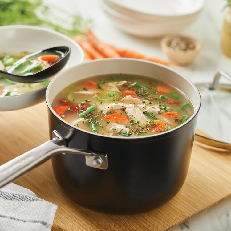 KitchenAid, Hard Anodized Ceramic Nonstick Sauce Pan with Lid | Zola