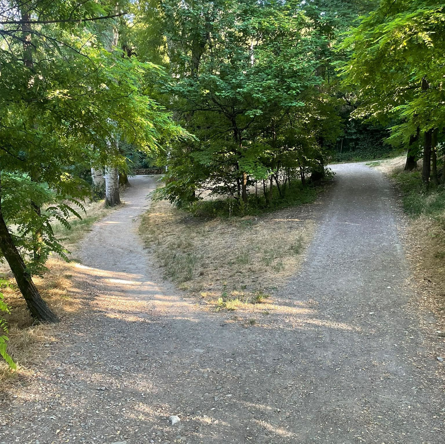 Keep left along the path