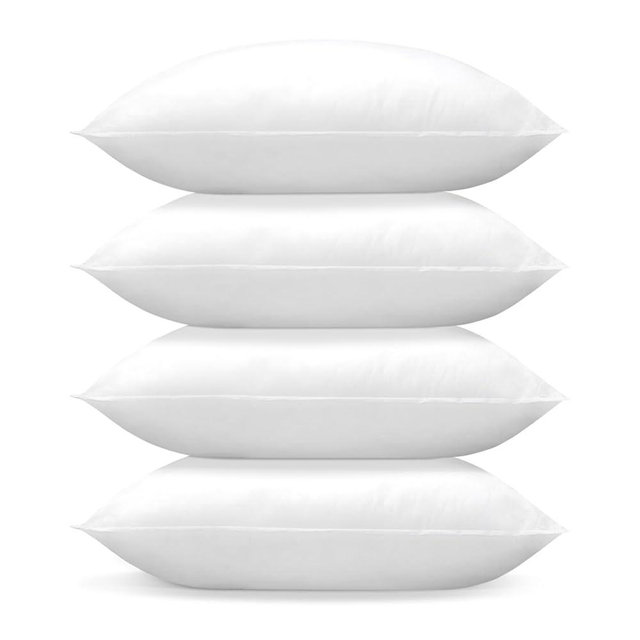 OTOSTAR Set of 4 Pillow Inserts 16x16 Inch, Decorative Square Throw Pillow Inserts, Premium Fluffy Pillow Forms Sham Stuffer for Sofa Bed Couch Living Room- Indoor