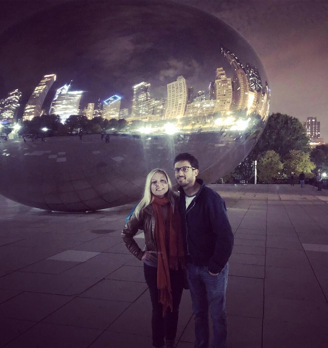 Anthony's first trip to the Midwest. The Bean in Chicago.