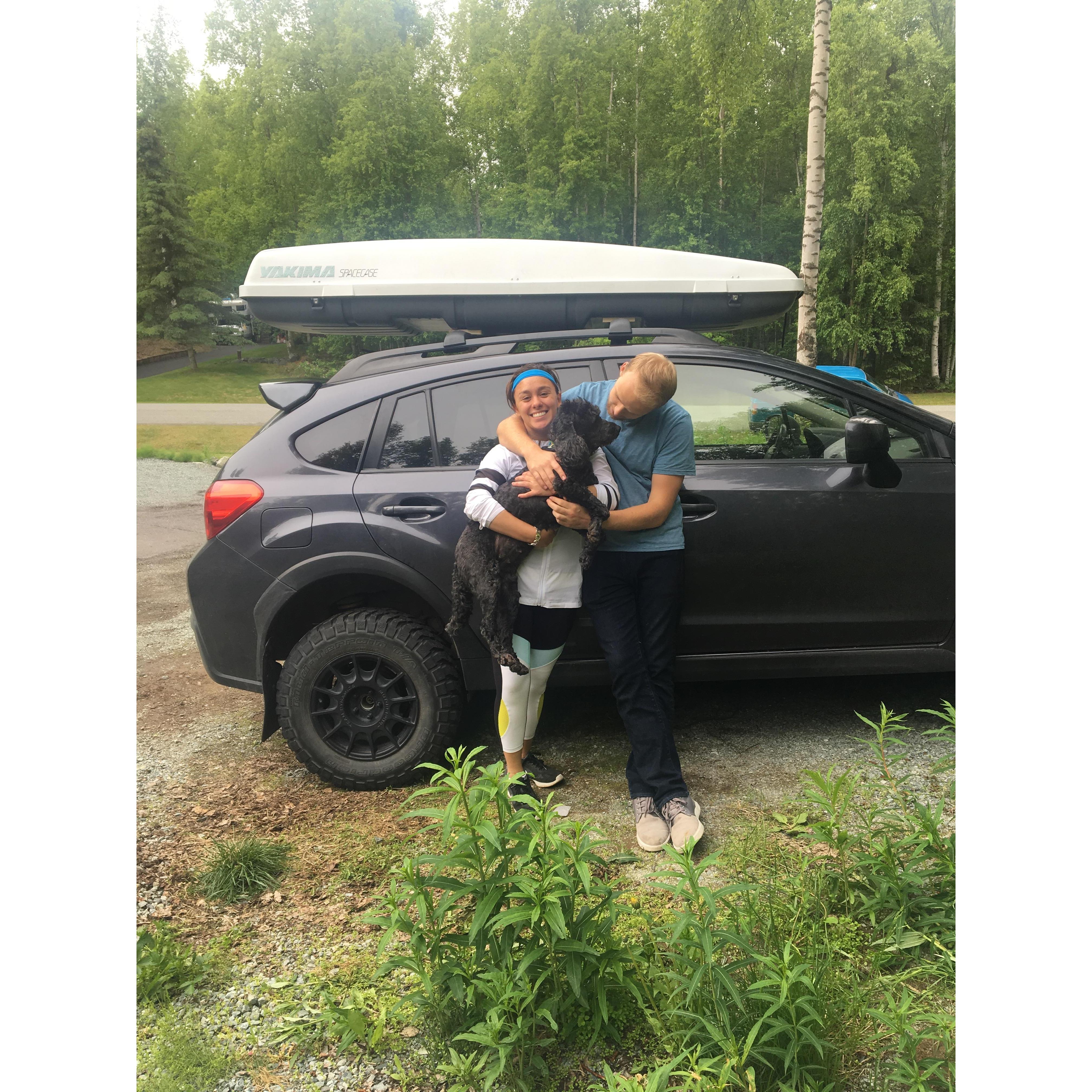 Right before traveling the Alaska-Canada Hwy we strapped the yakima rack onto the crosstrek, filled it with supplies, and headed down the road. We had the time of our lives!