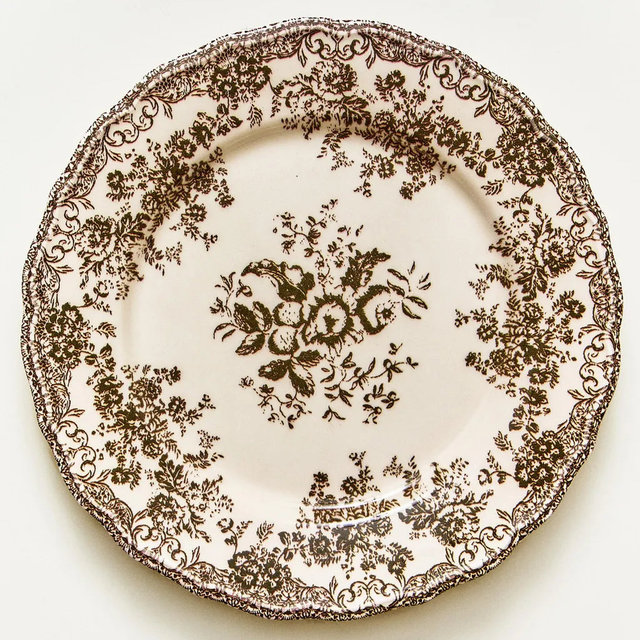 FLORAL EARTHENWARE DINNER PLATE