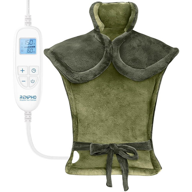 RENPHO Valentines Day & Birthday Gifts for Her Him Women Men, Heating Pad for Back Pain & Period Cramps,FSA Eligible, Weighted Heat Pad for Neck and Shoulders, 24"x33", ETL Certified, Green