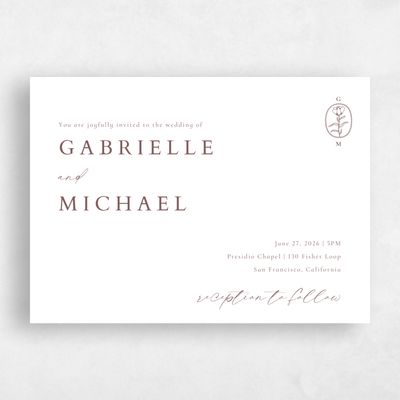 Acorn, White Wedding Invitation - Sintra Landscape
