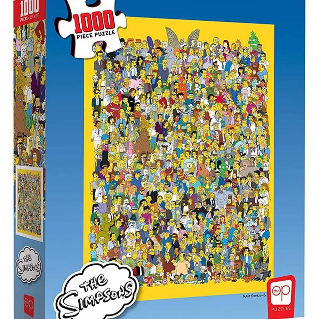 USAOPOLY The Simpsons Cast of Thousands 1000 Piece Jigsaw Puzzle | Officially Licensed Simpsons Merchandise | Collectible Puzzle Featuring Favorite Simpsons Characters from 20th Century Fox, Yellow