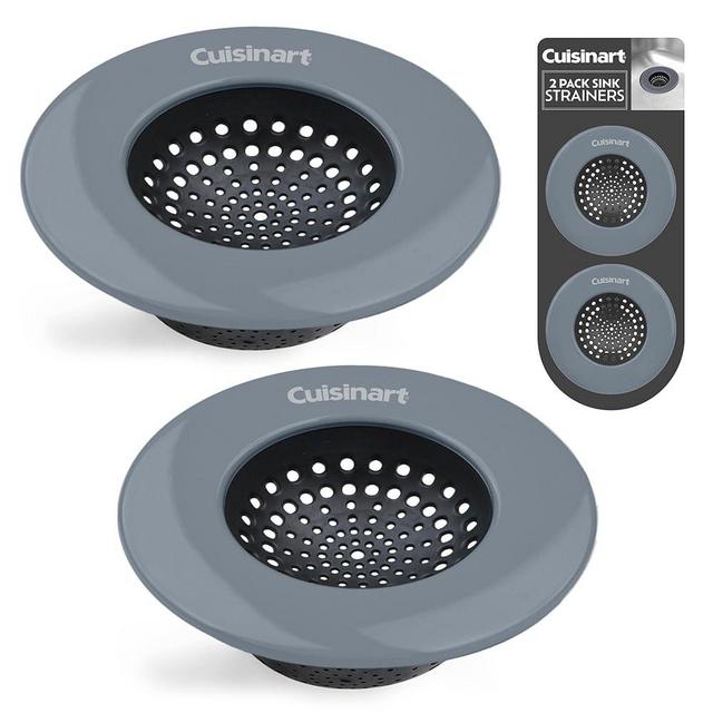 Cuisinart Sink Strainers- 2 Pack Kitchen Sink Drain Strainer & Food Catcher with Enamel-Coated Stainless Steel Rim and Silicone Base, Fits Standard 3.5" Drains, Outer Diameter 4.35", Scratch-Safe