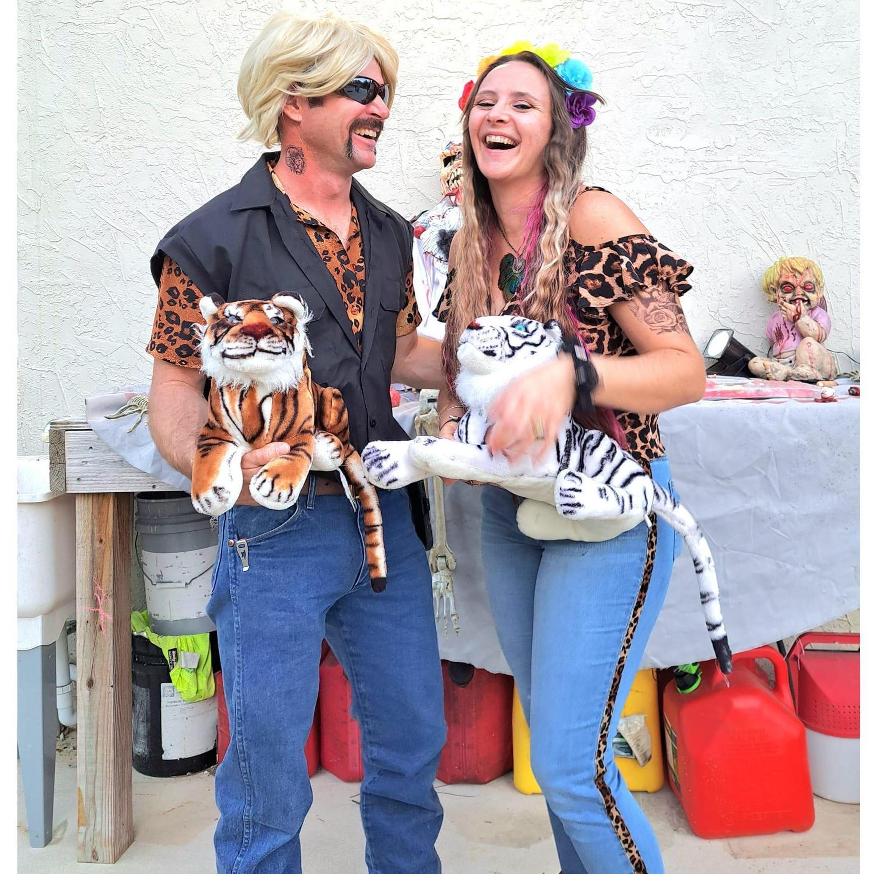 We won "best dressed couple" on Halloween 2022 thanks to "Joe Exotic and Carol Baskins!"