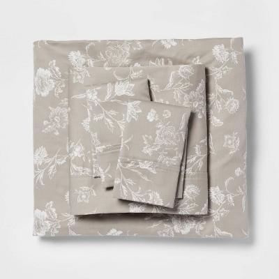 400 Thread Count Printed Performance Sheet Set in White/Blue Floral