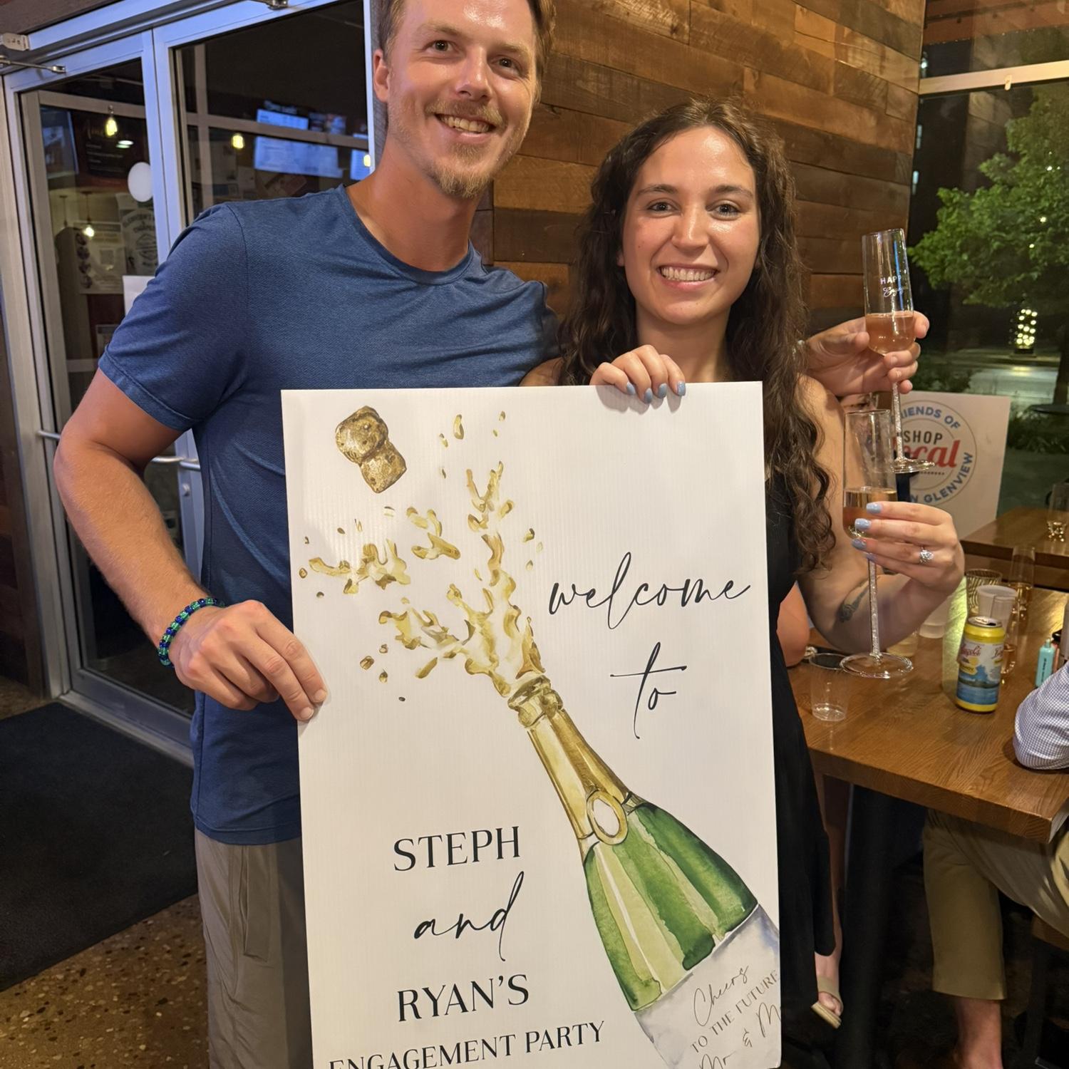 Engagement party at the Glenview Grind!