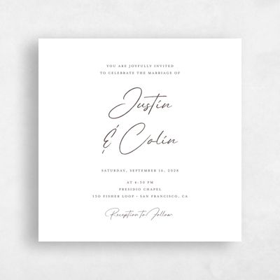 White Wedding Invitation - Burke Square