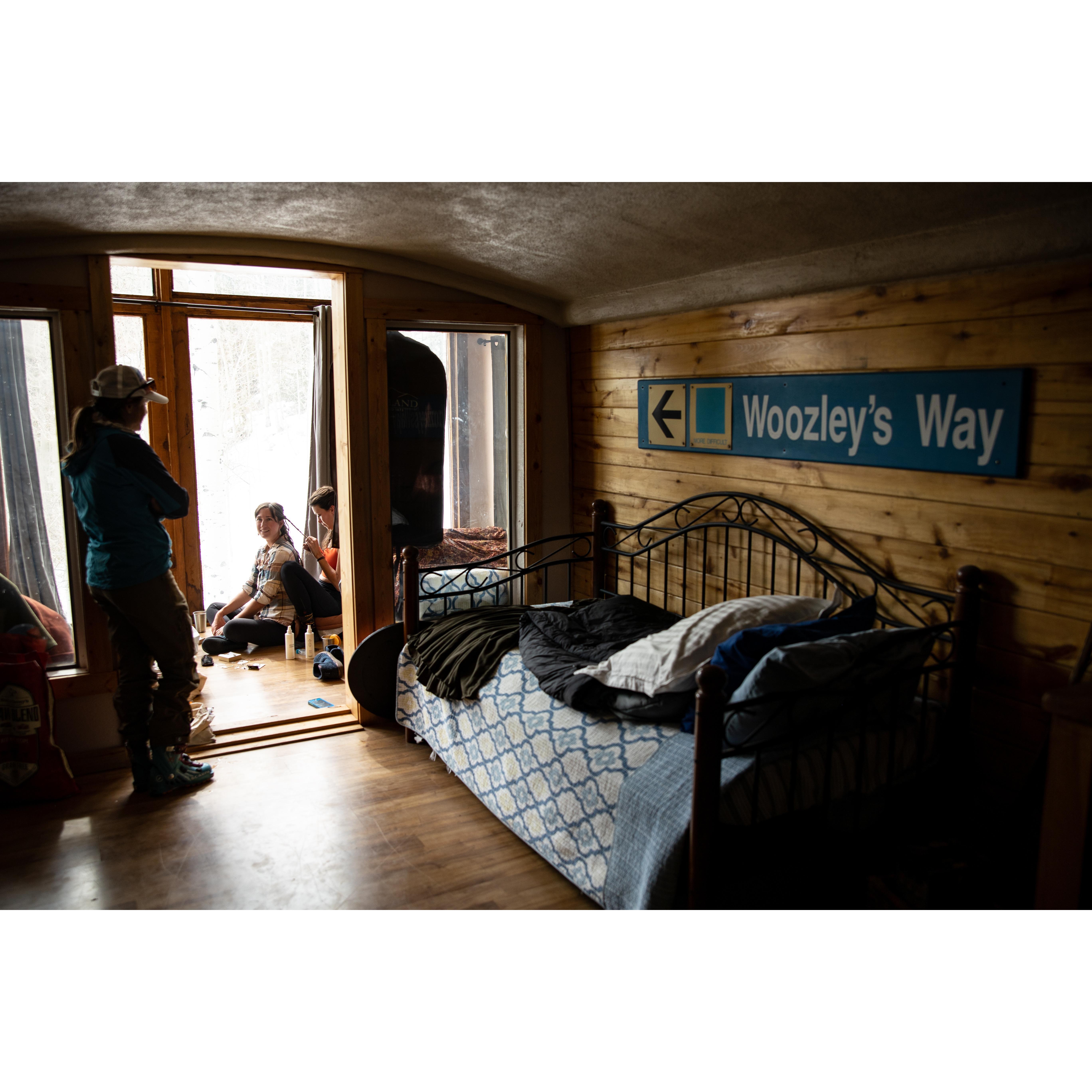 Getting ready for the wedding at the hut.