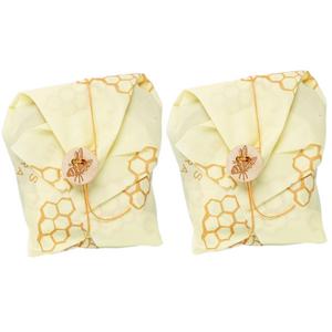 Bee's Wrap Eco Friendly Reusable Sandwich Wraps, 2 Pack, Sustainable Plastic Free Food Storage for Wrapping Sandwiches - Honeycomb Print