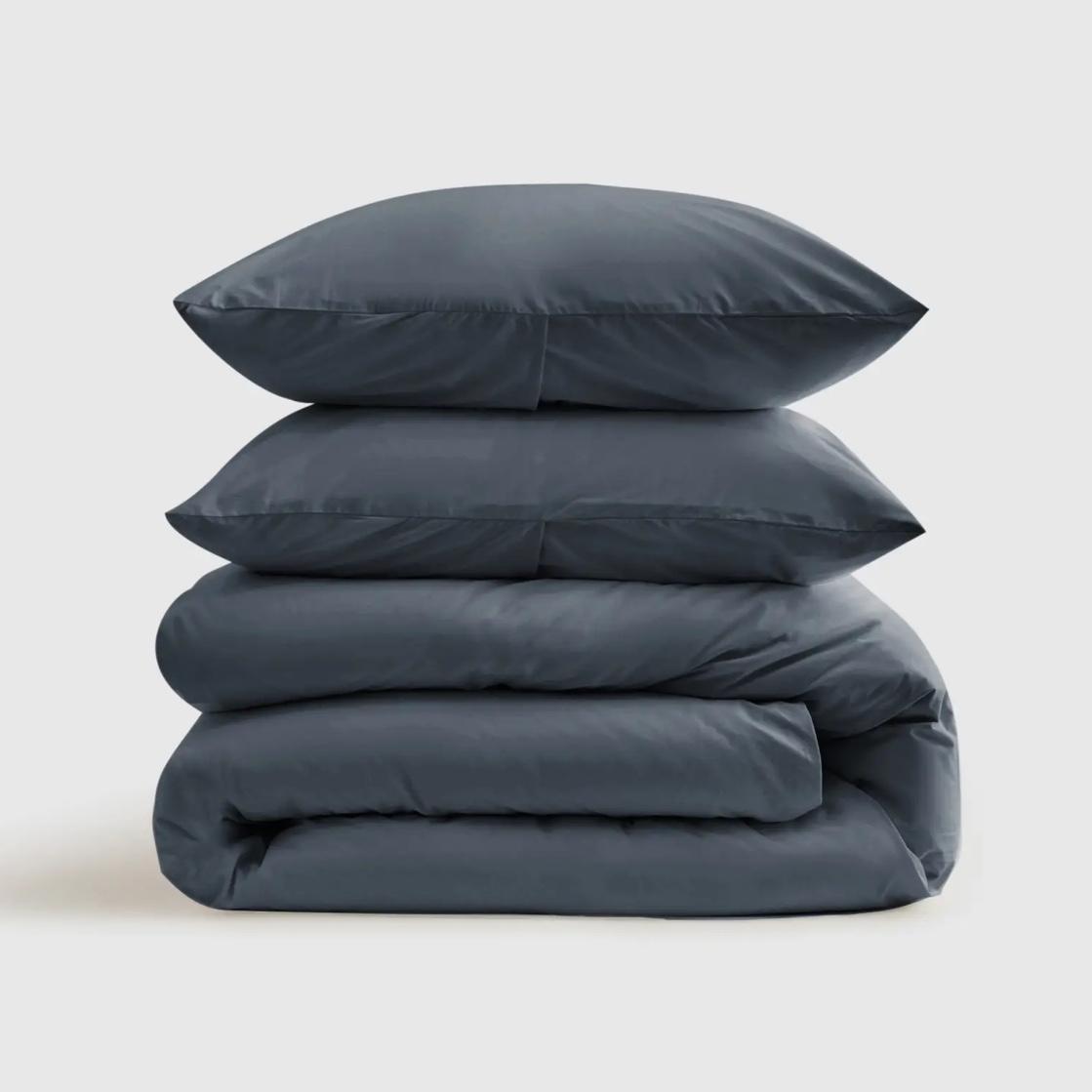 Classic Organic Percale Duvet King Cover Set - Nightfall