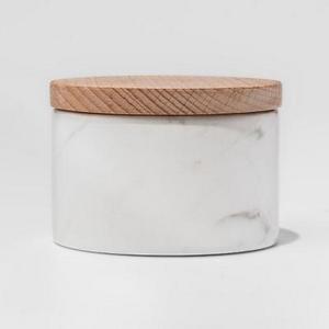 Marble Salt Box with Beechwood Lid White - Threshold™