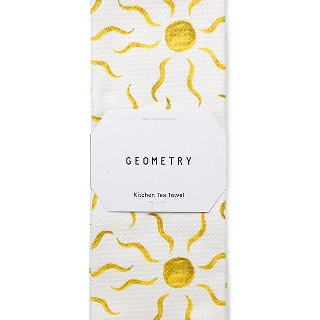 GEOMETRY Tea Towels – Spring & Summer Collection – Quick-Dry, Ultra-Absorbent, Reusable Microfiber Kitchen Towels for Drying & Cleaning - Horizon - 3 Pack